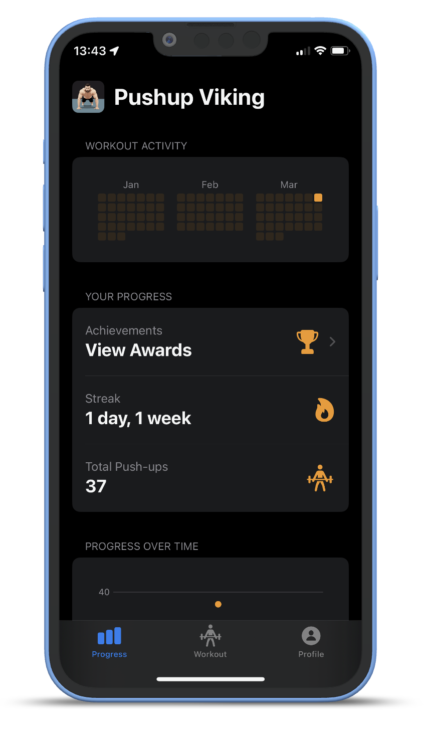 Pushup Viking Progress Screen